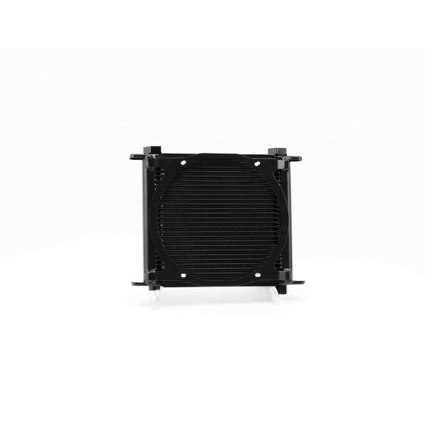 Universal Motorölkühler Plate & Fin | Netzmaß: 280 x 256 x 37mm (28 Reihen) mit Aufnahme für 9" SPAL Lüfter